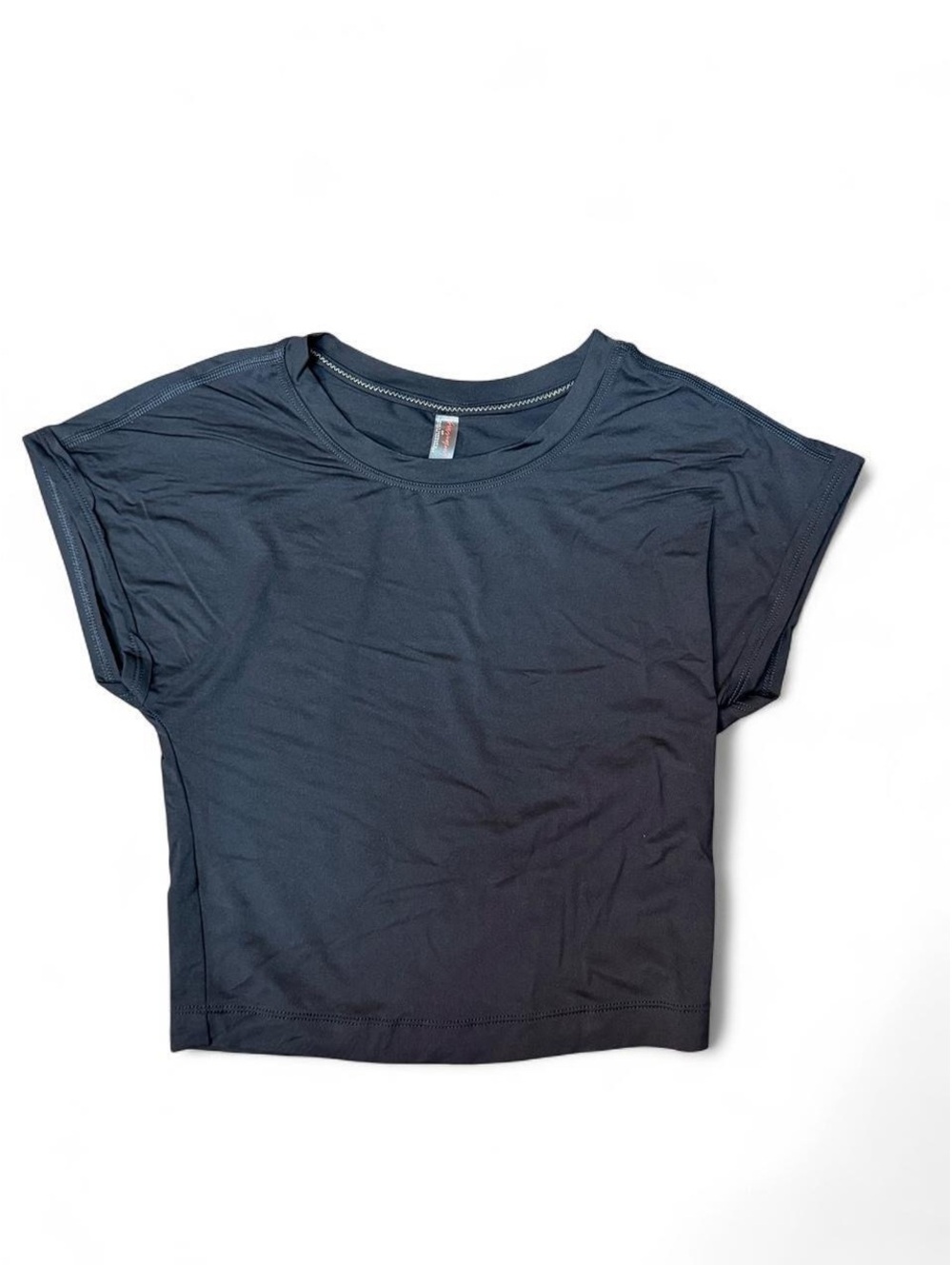 Free People FP Movement Devoted Tee Small Black Cropped Workout Active Top